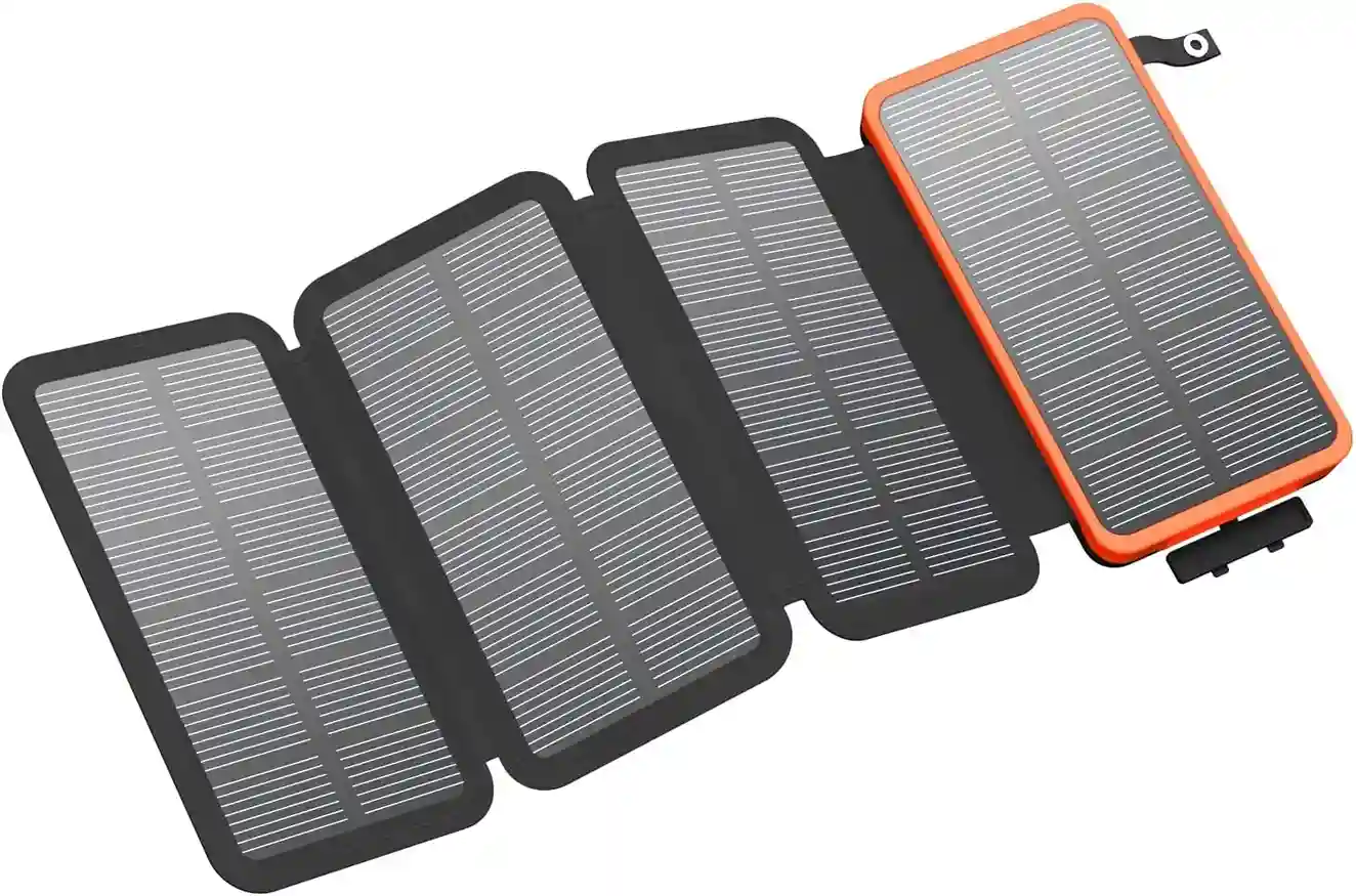 FEELLE Power Bank Solar 25 000 mAh con 4 Paneles