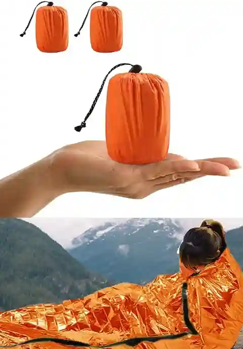 HONYAO Saco de Dormir Emergencia, Mantas Termica de Aluminio, 2 Piezas